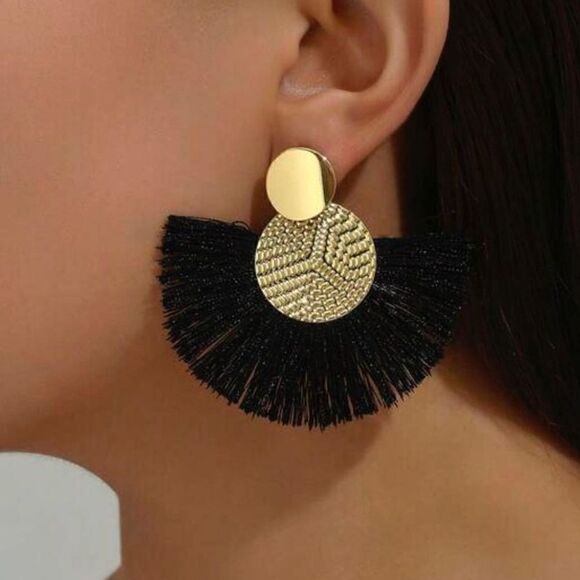 Handmade Colorful Tassel Dangle Earrings - Picture 8 of 10